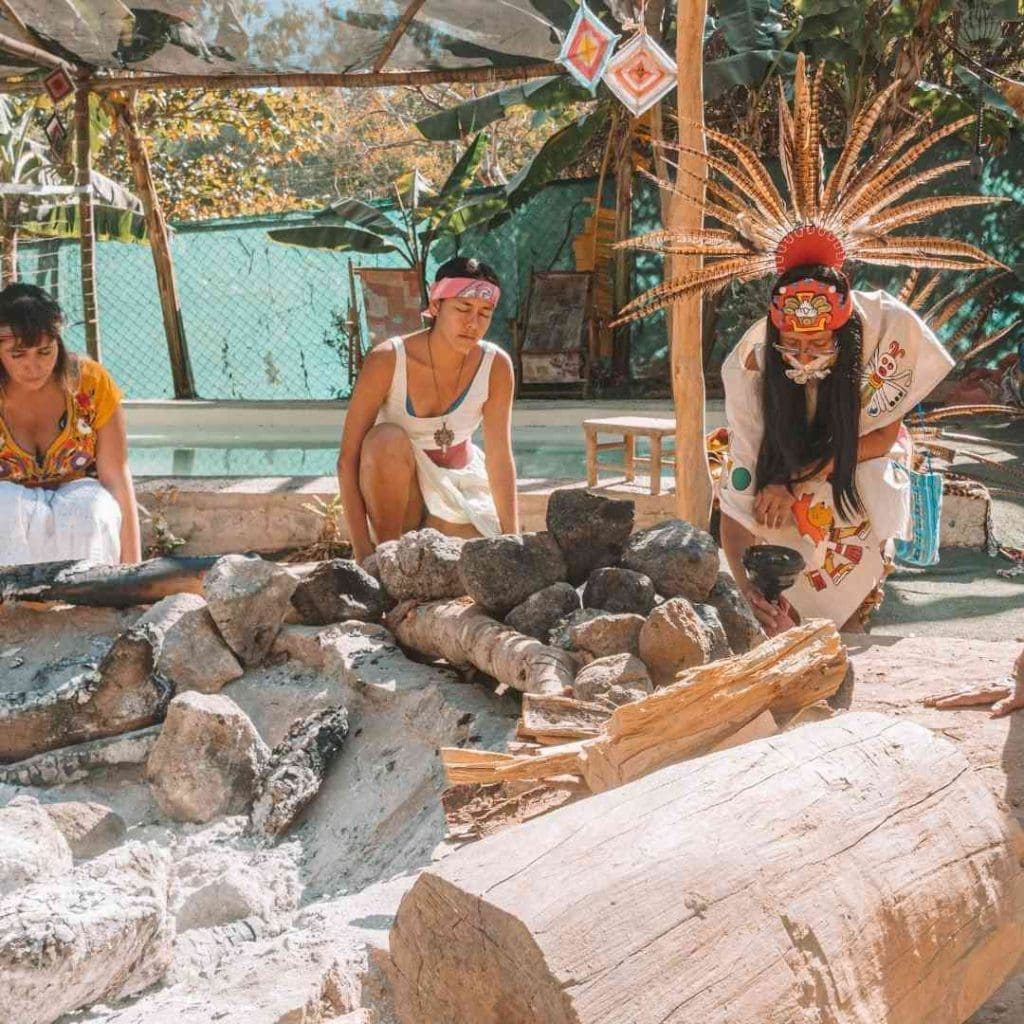 aztec ceremony in sayulita