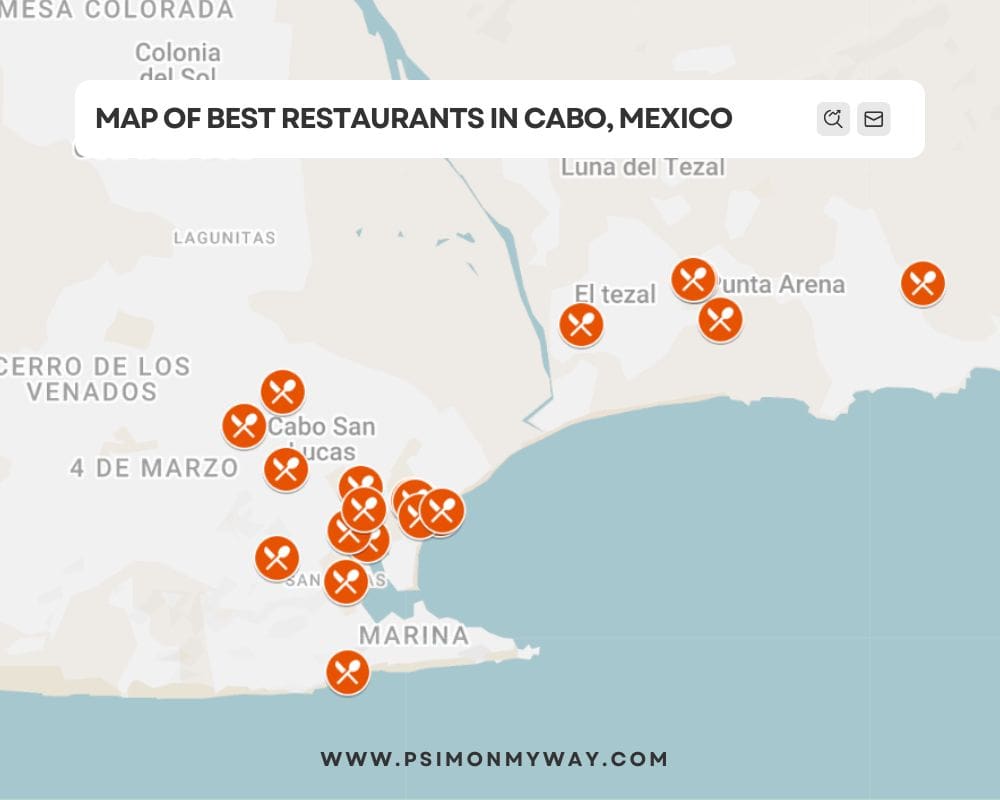 Best Restaurants in Cabo San Lucas Map New