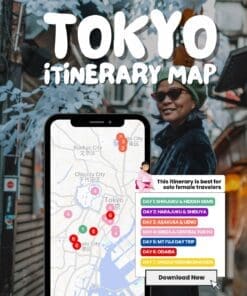 Map of Day-To-Day Itinerary For Tokyo, Japan